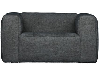 Antracitově šedé látkové křeslo Bearny