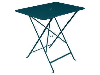 Modrý kovový skládací stůl Fermob Bistro 57 x 77 cm