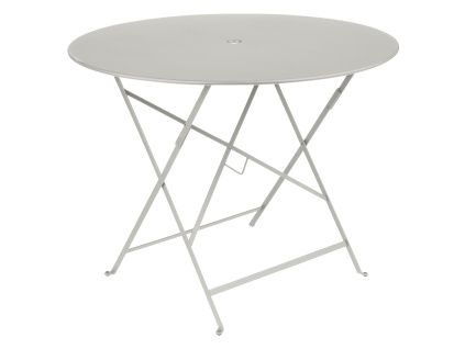 Světle šedý kovový skládací stůl Fermob Bistro Ø 96 cm