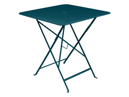 Modrý kovový skládací stůl Fermob Bistro 71 x 71 cm