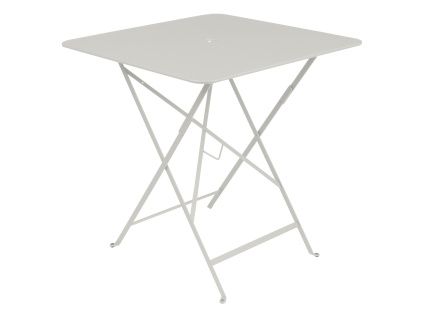 Světle šedý kovový skládací stůl Fermob Bistro 71 x 71 cm