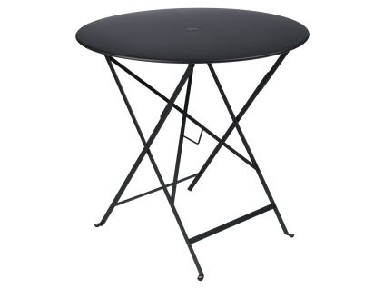 Černý kovový skládací stůl Fermob Bistro Ø 77 cm