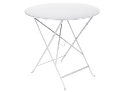 Bílý kovový skládací stůl Fermob Bistro Ø 77 cm