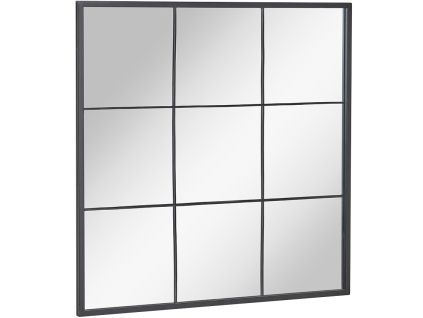 Černé kovové závěsné zrcadlo Kave Home Ulrica 80 x 80 cm