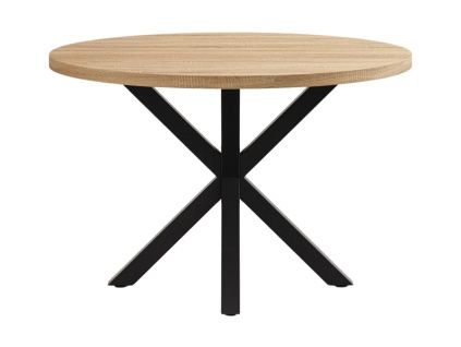 Dubový jídelní stůl Kave Home Argo 120 cm s černou kovovou podnoží