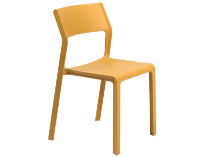 Hořčicově žlutá plastová zahradní židle Trill