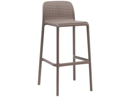 Šedohnědá plastová barová židle Lido 76 cm