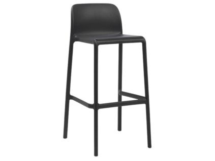 Antracitově šedá plastová barová židle Faro 76 cm