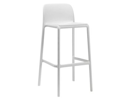 Bílá plastová barová židle Faro 76 cm