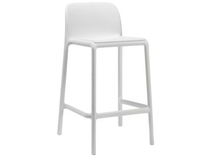 Bílá plastová barová židle Faro Mini 65 cm