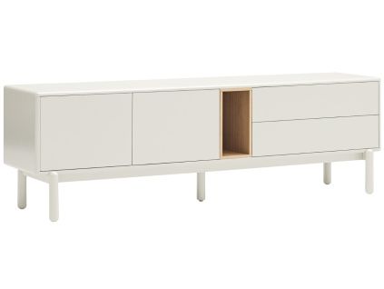 Krémově bílý lakovaný TV stolek Teulat Corvo 180 x 40 cm