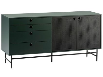 Tmavě zelená lakovaná komoda Teulat Punto 150 x 47 cm