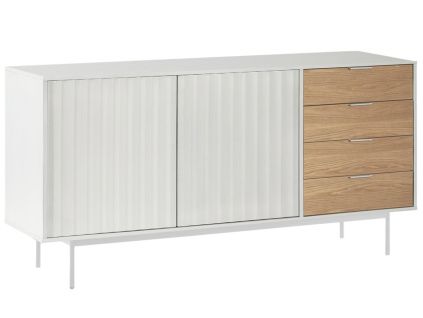 Bílá lakovaná komoda Teulat Sierra 159 x 47 cm