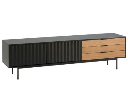 Černý lakovaný TV stolek Teulat Sierra 180 x 40 cm II.