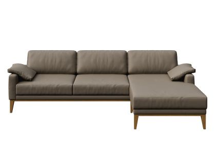 Světle hnědá kožená rohová pohovka MESONICA Musso, pravá, 248 cm