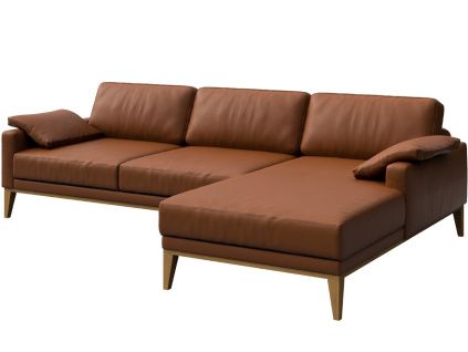 Hnědá kožená rohová pohovka MESONICA Musso, pravá, 248 cm