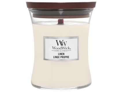 Střední vonná svíčka Woodwick, Linen