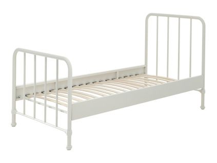 Matně bílá kovová postel Vipack Bronxx 90 x 200 cm