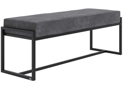Šedá látková lavice Zen 120 cm