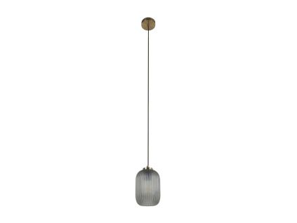 Kouřově šedé skleněné závěsné světlo Kave Home Hestia 12 cm