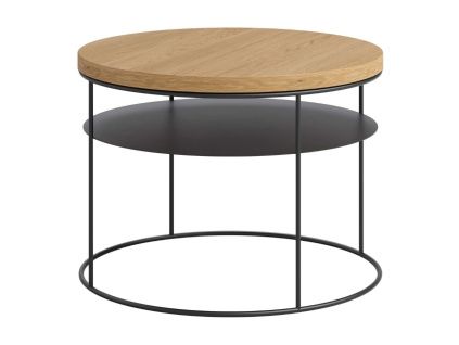 Dubový konferenční stolek Amsterdam II. 60 cm s černou podnoží