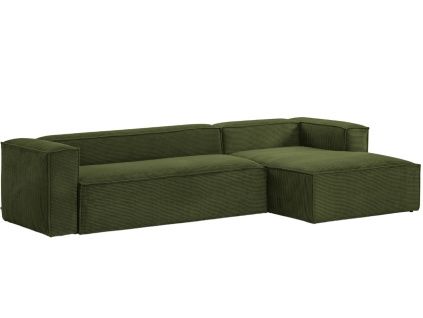 Manšestrová rohová pohovka Blok 330 cm, pravá