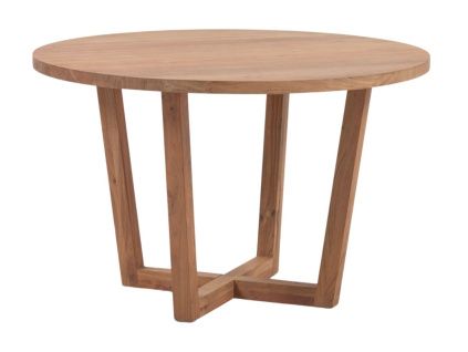 Hnědý akátový kulatý jídelní stůl Kave Home Nahla 120 cm