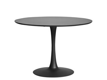 Černý kulatý jídelní stůl Marckeric Oda 110 cm