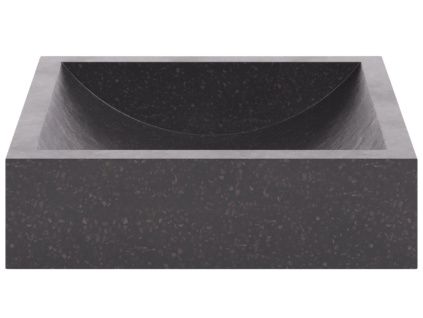 Černé hranaté terrazzo umyvadlo na desku Kave Home Delina 45 x 40 cm