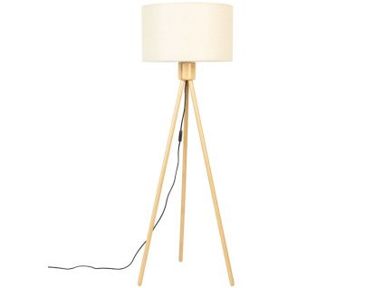 Bílá bambusová stojací lampa ZUIVER FAN 155 cm