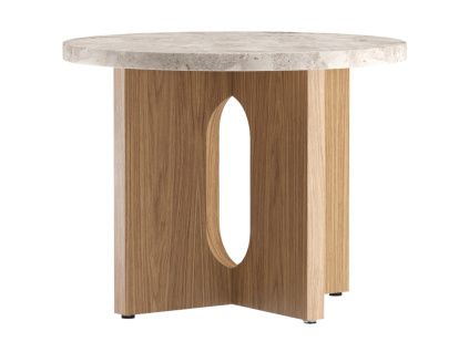 Dubový odkládací stolek AUDO ANDROGYNE 50 cm s kamennou deskou