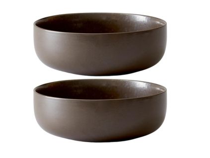 Set dvou tmavě hnědo šedých porcelánových misek AUDO NEW NORM 21,5 cm