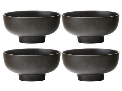 Set čtyř tmavě hnědo šedých keramických misek AUDO NEW NORM 12 cm