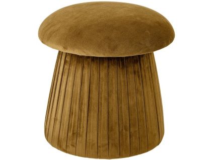 Žluto hnědý sametový puf Bloomingville Roberta 44 cm