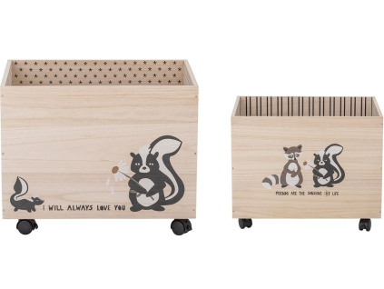 Set dvou dřevěných úložných boxů na hračky Bloomingville Nonni 40/50 x 30/35 cm