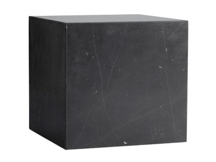 Černý mramorový noční/odkládací stolek AUDO PLINTH 40 x 40 cm
