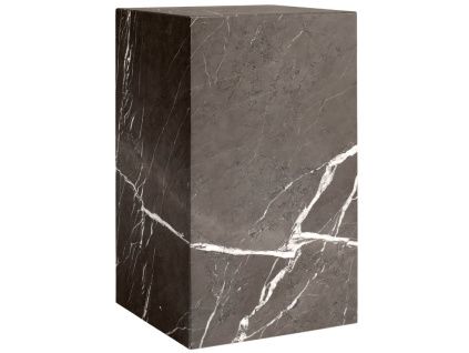 Hnědo šedý mramorový noční/odkládací stolek AUDO PLINTH 30 x 30 cm