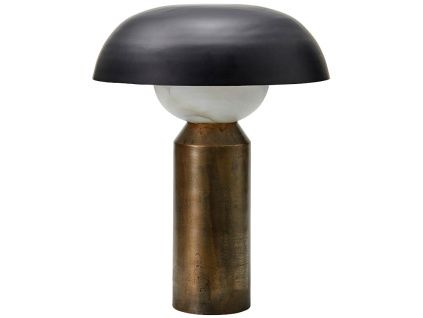 Černo zlatá kovová stolní lampa Big Fellow