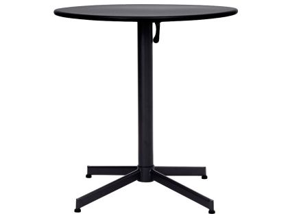 Černý zahradní kulatý kovový stolek Helo 70 cm