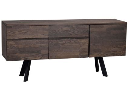 Tmavě hnědá dubová komoda ROWICO FRED 170 x 42 cm