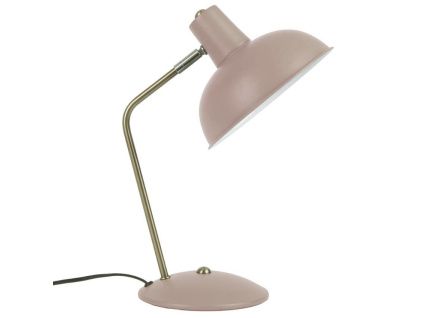 Světle růžová kovová stolní lampa Earny
