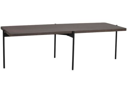 Hnědý  jasanový konferenční stolek ROWICO SHELTON 145 x 60 cm