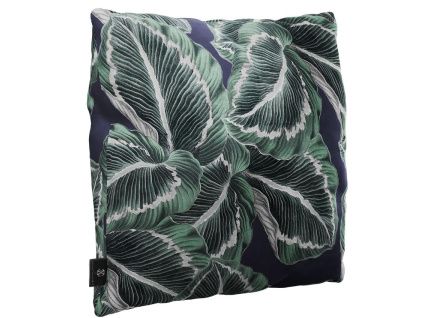Zeleno modrý sametový polštář CXL Jungle 40 x 40 cm s motivem