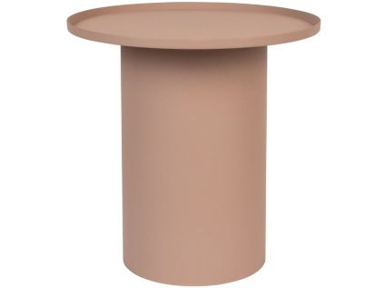 Růžový matný kovový odkládací stolek WLL SVERRE 45,5 cm