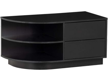 Černý borovicový TV stolek Frederica 78 x 40 cm, levý