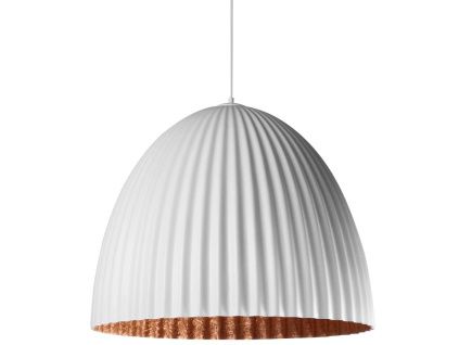 Bílo měděné kovové závěsné světlo Liss 70 cm