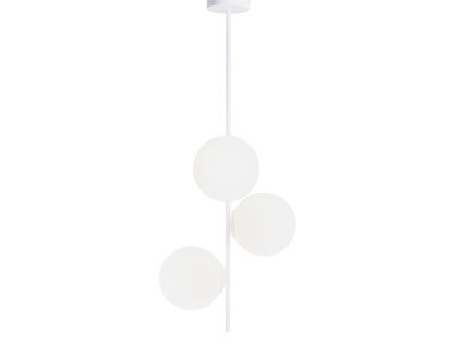Bílé skleněné závěsné světlo Bubbly 93 cm