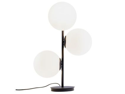 Bílo černá skleněná stolní lampa Bubbly