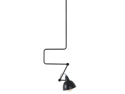 Černé kovové závěsné světlo Cobain Long 18 cm