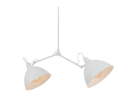 Bílé kovové závěsné světlo Cobain Double 25 cm